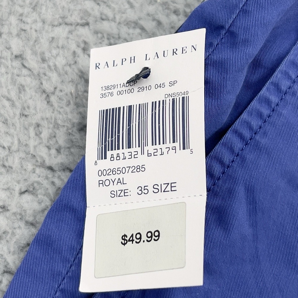 Polo Ralph Lauren Mens Chino Shorts Size 35 Royal Blue 10 Inch Cotton NWT - Picture 3 of 14